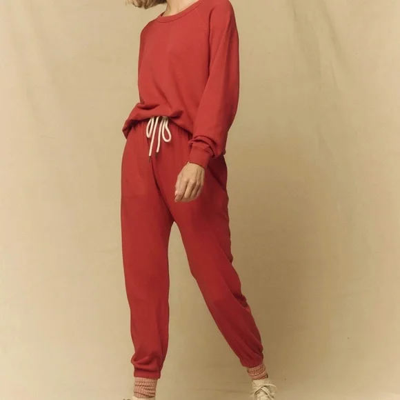 THE GREAT. Maroon Lounge Set - Picture 6 of 6